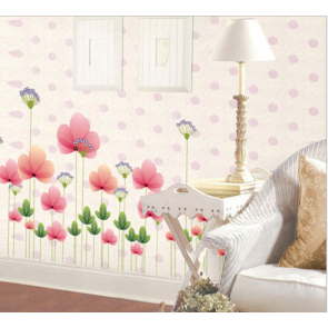 Pink Spring Flowers Wall Decal Sticker