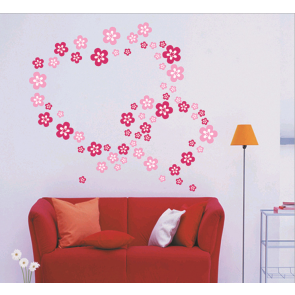 Flower Hearts Wall Decal Sticker
